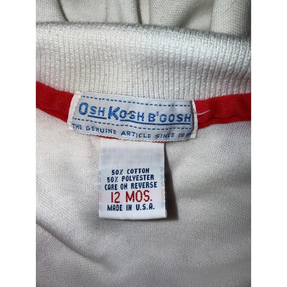 Vintage OshKosh B'gosh Baby Polo Shirt 12 Mos Made USA Nautical Boats 80s 90s